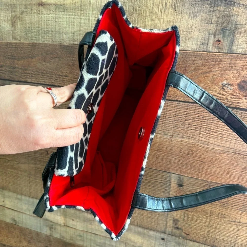 Kate Spade Vintage Y2K Faux Fur Animal Print Tote Bag